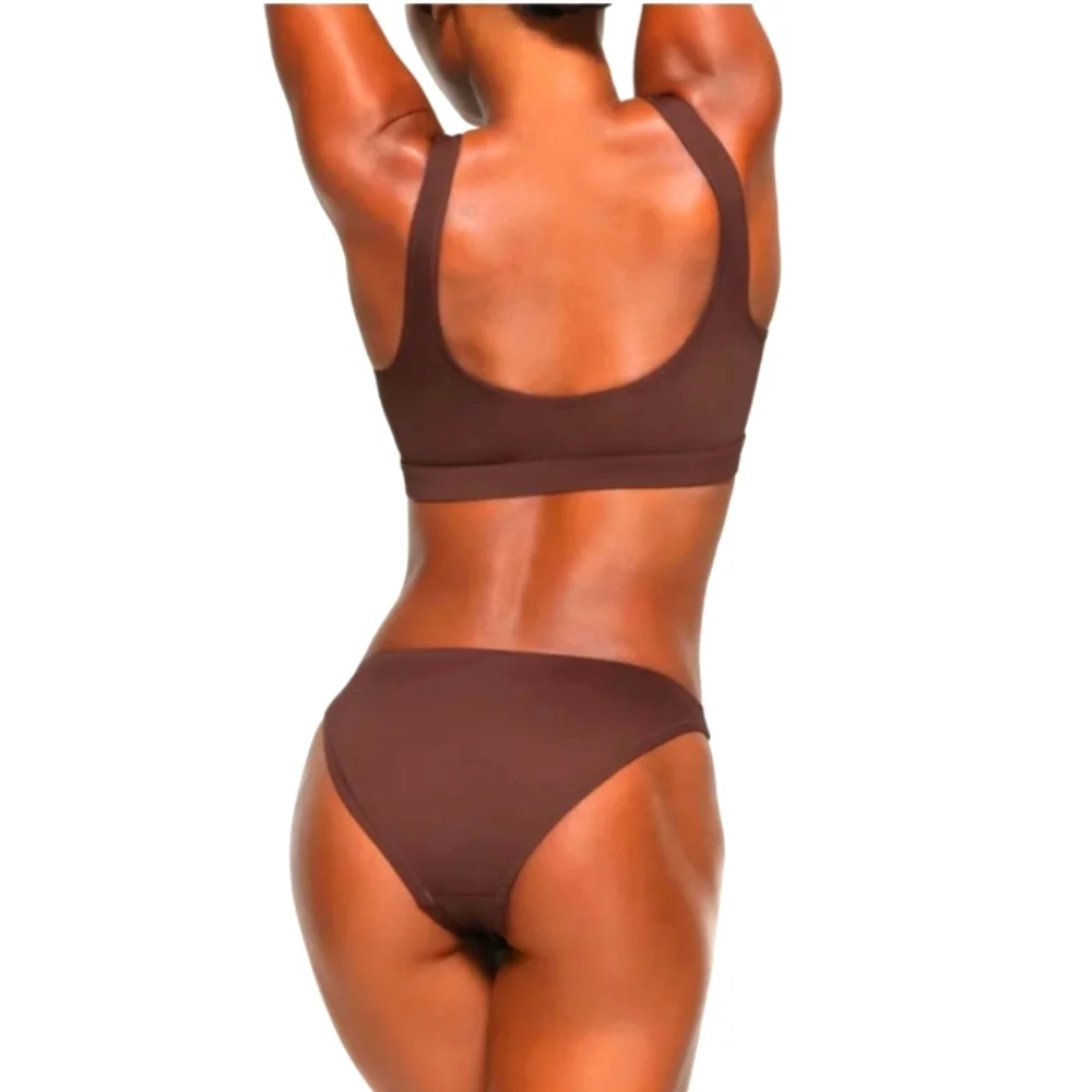 NWT Skims Recycled Swim Mid Coverage Bikini Bottoms Cocoa Plus 4X